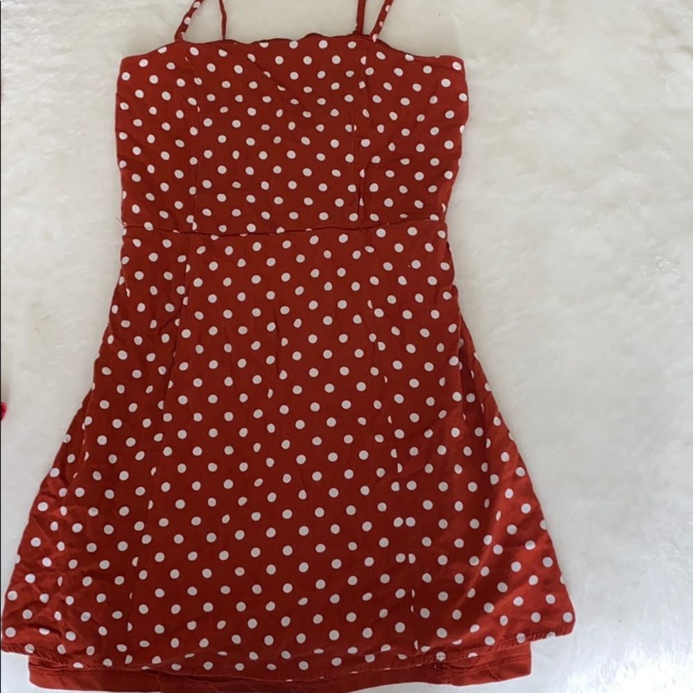 Polkadotted orange dress